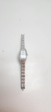 BULOVA Quartz Ladies Dress Watch Jewel Accents Stainless Steel Band