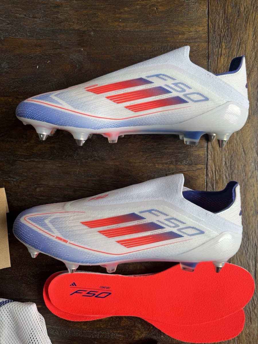 Adidas F50 Elite Laceless SG Soccer Cleats White Red Blue