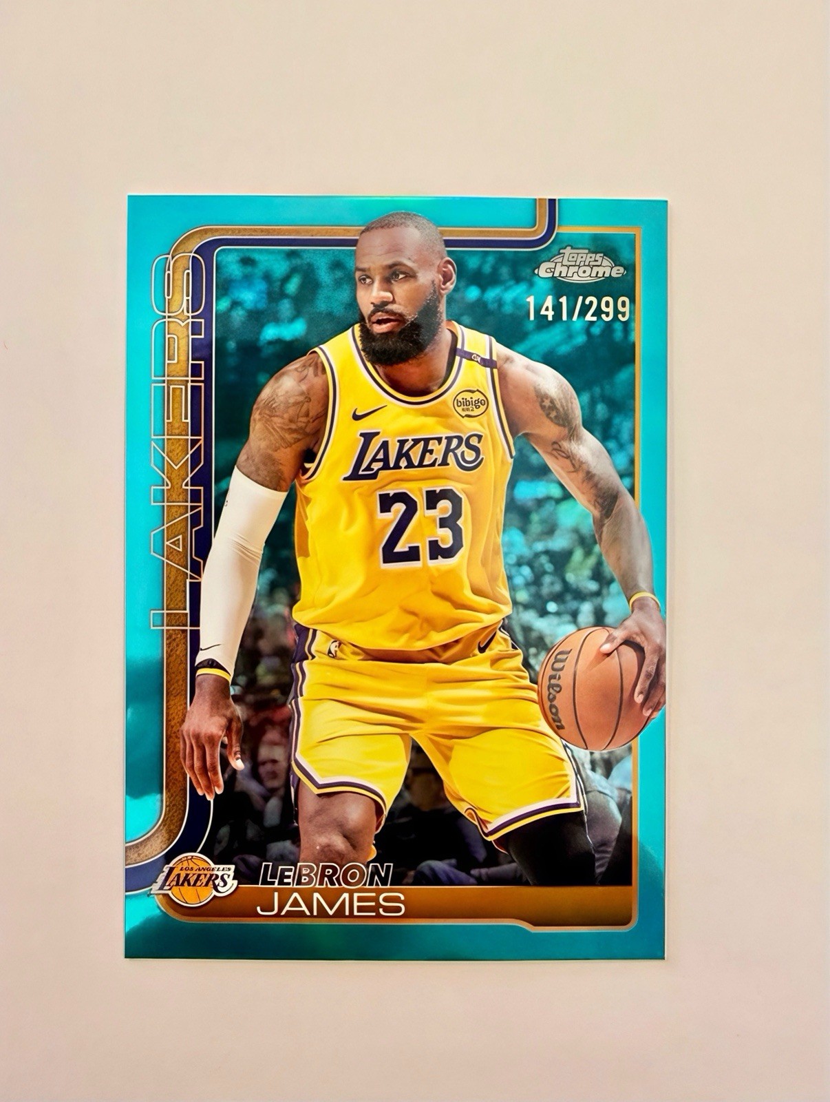 2025-26 Topps Chrome LeBron James #127 Teal Refractor 141/299 Lakers