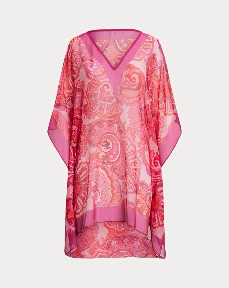 Ralph Lauren Paisley Chiffon Poncho Cover-Up