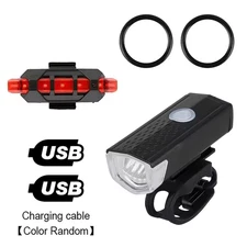 Bike Light Set Bicycle Headlight Taillight USB Rechargeable MTB Bike Front Rear 