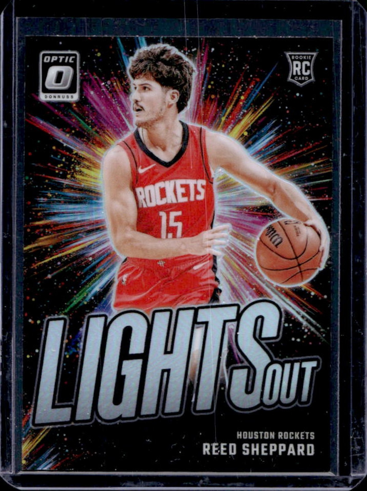 2024-25 Donruss Optic Reed Sheppard Lights Out RC Holo Rookie #13 Rockets