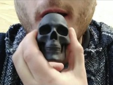 Aztec Death Whistle Skull 3D Printed Black