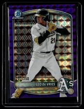 2025 Bowman Draft #BDC-87 Leo De Vries Chrome Purple Geometric /250