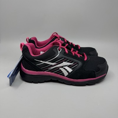 Reebok Work Anomar Black Pink Womens Size 9 Composite Toe Sneakers RB454 New