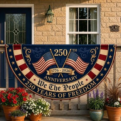 America 250th Anniversary Banner 1776-2026 Patriotic USA Outdoor Flag Decor