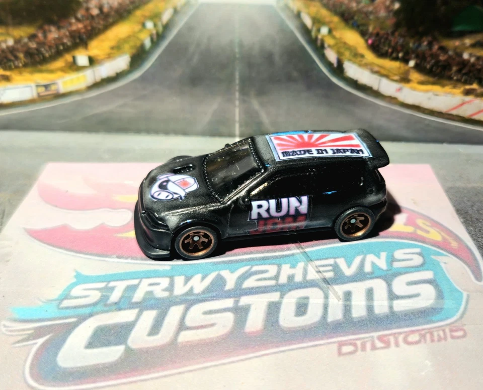 Hot Wheels Honda Civic ***Custom JDM W Spectraflame And Real Riders*** - Image 2 of 3