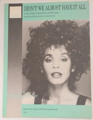 Hatten wir nicht fast alles Whitney Houston Original Notenausgabe (F5)