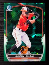 2023 Bowman Chrome Draft Jackson Holliday BCP-20 Green Refractor /60 Cracked Ice