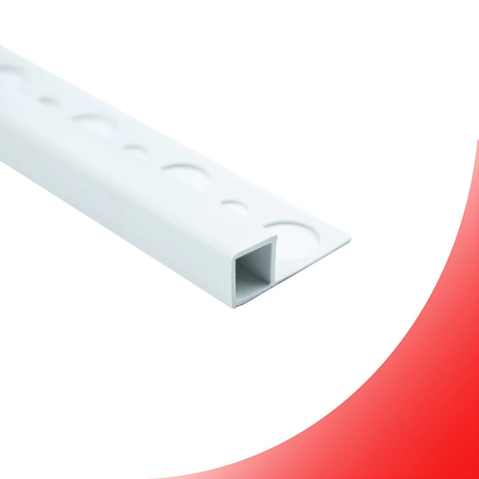 KOSMOSPROFIL 5x PVC Quadrat Fliesenschiene Fliesenprofil Kunststoff Schiene weiß matt L250cm
