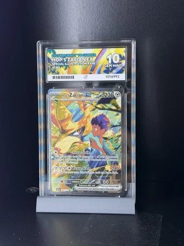 Pokémon TCG Hop's Zacian EX Card 186/159 Sir Journey Together Ace 10 Gem Mint