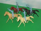 MARX BLUE AND GRAY PLAYSET 4 MOUNTED UNION CAVALRY HORSES 54mm VINTAGE 1960's — photo 2