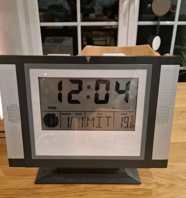 Vintage LCD-Uhr mit Radio,Kalender, Alarm,Timer Mondphase aber ohne Klingeltaste