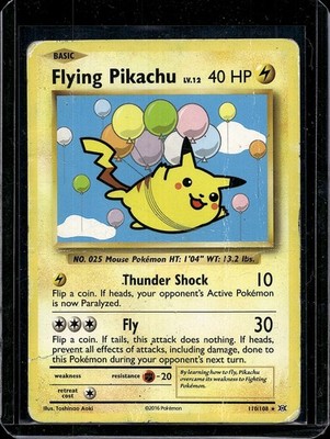 Flying Pikachu 110/108 Evolutions Secret Rare HP Pokemon Card XY Promo Art