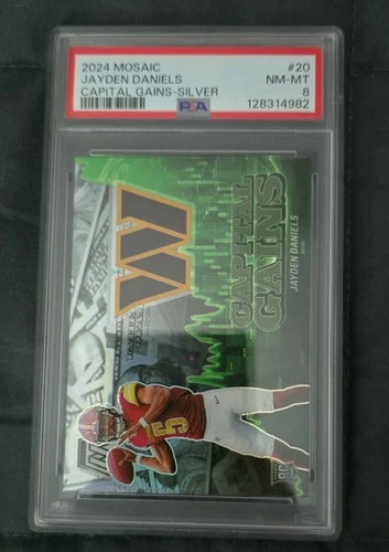 2024 Panini Mosaic - Capital Gains Jayden Daniels #20 Silver Prizm (RC) PSA 8