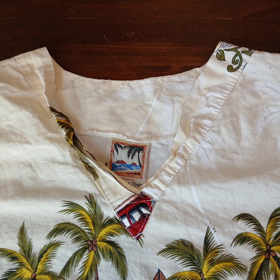 Camisa Hawaiana Togs Para Hombre M Amarillo Pálido Gráfico Algodón De Colección Puntada Única Foto 4 de 4