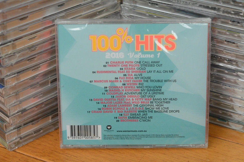100% Hits 2016 Volume 1 CD Compilation Coldplay Sia Charlie Puth Flo Rida Pop Foto 2 de 2
