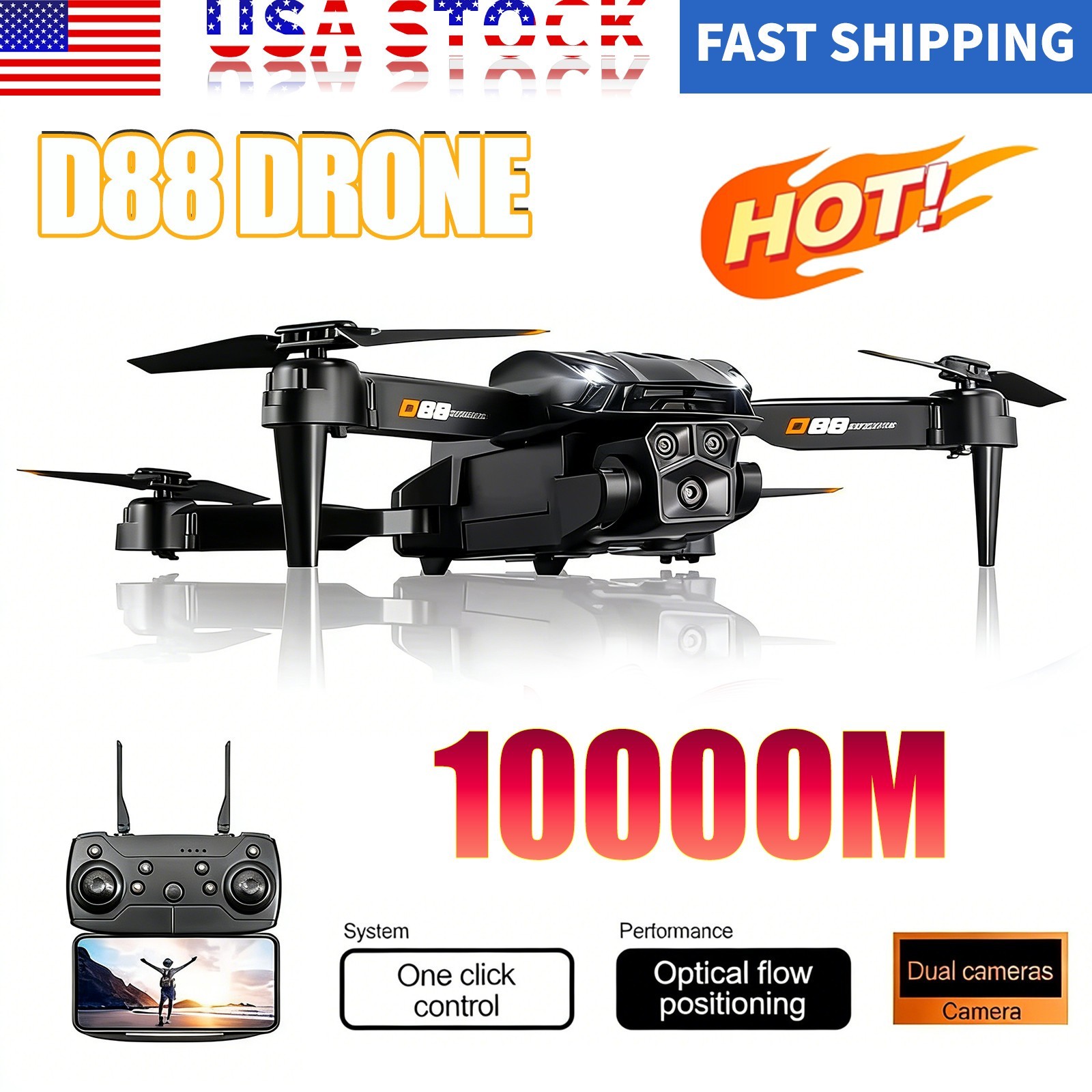 Drone 2026 4K HD Dual Camera FPV RC Foldable Quadcopter Remote With Screen~