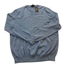 NEW Calvin Klein V Neck Pullover Sweater Mens XL Blue Heather Cotton Preppy