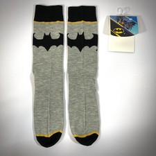 BATMAN SOCKS heather gray black silhouette dc comics ADULT CREW unisex men/women