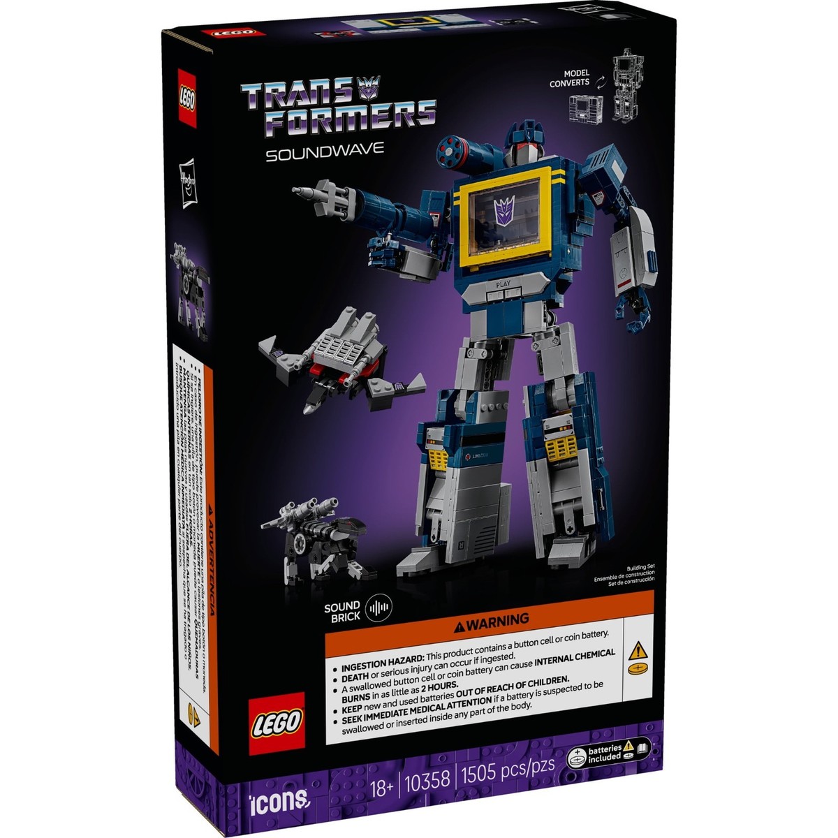 LEGO Icons Transformers Soundwave Set 10358 – Adult Collectible