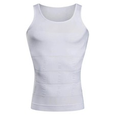 Mens Slimming Body Shaper Belly Chest Compression Vest Girdle T-Shirt Tank Top