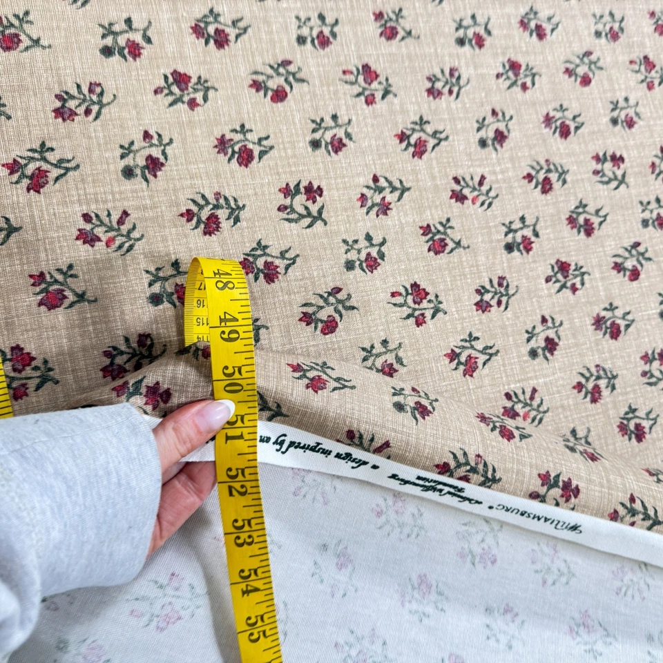 Tela de tapicería williamsburg beige rojo floral wetherburn 52x120 3,3 yardas 1444 Foto 4 de 4