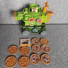 Vintage 1989 TMNT Pizza Thrower Vehicle w 10 Pizza Discs Playmates Ninja Turtles
