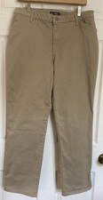 Lee Beige Relaxed Fit Straight Leg Cotton Blend Flat Front Chino Pants - Size 14