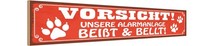 Holzschild 10X46 Cm Vorsicht Alarmsanlage BeißT Warnschild Hinweisschild Deko Ge