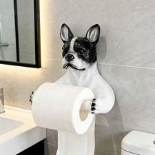 Dog Toilet Paper Holder Dispenser French Bulldog Decorative Easy Installation
