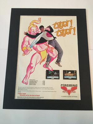 TYGER TYGER COMPUTERSPIEL - 1989 montiert Original Werbung 14x11 Zoll