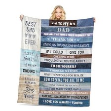 Gift for Dad from Daughter Son, Dear Dad Blanket for Father's Day, Throw