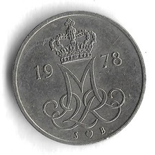 1978 Denmark 10 Ore World Coin - KM# 860