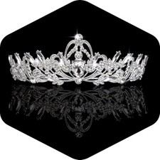 Crystal Crowns and Tiaras Headband for Women Birthday Party Wedding Silver