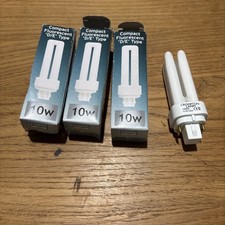 Image of Crompton 3x 10W FluoresentG24q-4 pin, 840 Low Energy CFL Light Bulb Lamp R65