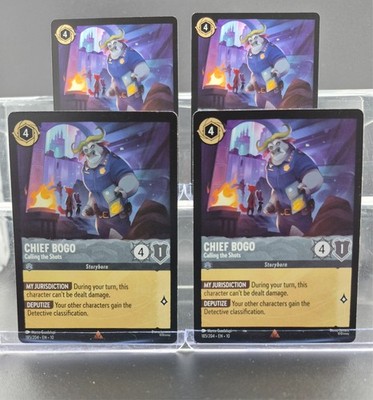 Disney Lorcana Chief Bogo - Calling the Shots 185/204 Whispers Well Rare 4 Cards