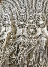 Antik Art Déco Fenster Gardine Vorhang Baumwolle? Filetspitze? So Schön Spitze