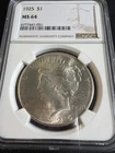 1925 Peace Silver Dollar $1 NGC MS64