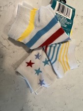 3 Pair of Kids socks, size 6-8, 3 different designs.