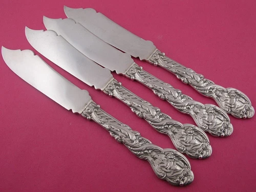 4 Sterling GORHAM 8 1/4" solid Fish Knives VERSAILLES 1888