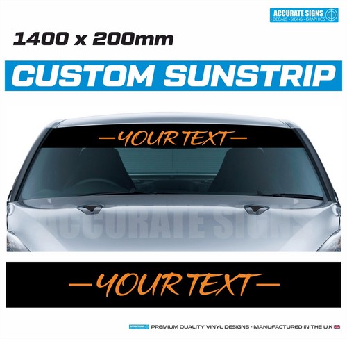 Custom Sunstrip with Personalised Text Windscreen Banner 1400 x 200mm Sun Strip - Picture 10 of 10