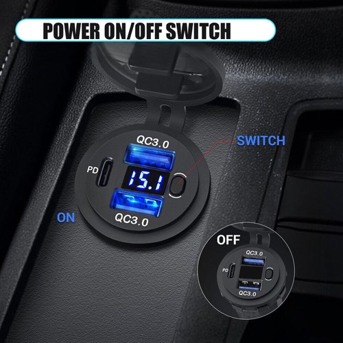 Adaptateur Prise Chargeur Voiture 2-USB Type-C QC3.0 Charge Rapide Accessoires - Photo 1 sur 12