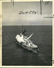 1964 Press Photo Launching of Mark 46-0 solid rocket propellant driven torpedo.