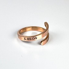 Personalized Engraved Wrap Ring   18K Gold PVD Stainless Steel, Available in Sil