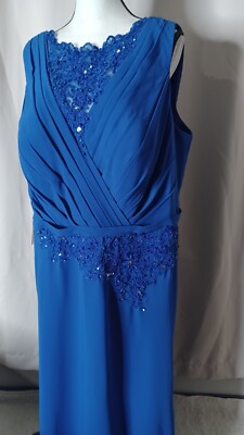 jjj house party dress Vintage JJ' House Cocktail Party Plus Sz 22W Maxi Dress Pearls NWT Royal  Blue