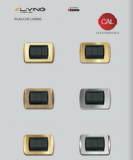 PLACCHE CAL 3-4-7 POSTI COMPATIBILE BTICINO LIVING ORO NERO BIANCO SATINATO 