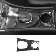 2Pcs Carbon Fiber Interior Gear Shift Cover Trim For Mercedes-Benz C-Class W203