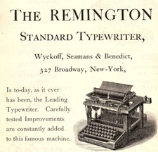 c1890 REMINGTON TYPEWRITER WYCKOFF SEAMANS & BENEDICT VINTAGE ADVERTISEMENT Z938 thumbnail