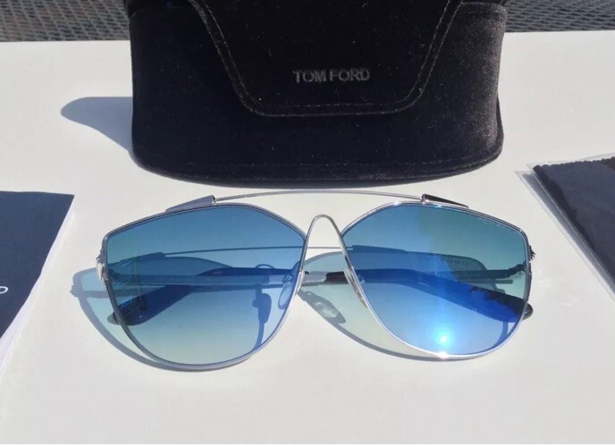 Tom Ford Jacquelyn Ladies Sunglasses Ruthenium Blue Mirrored